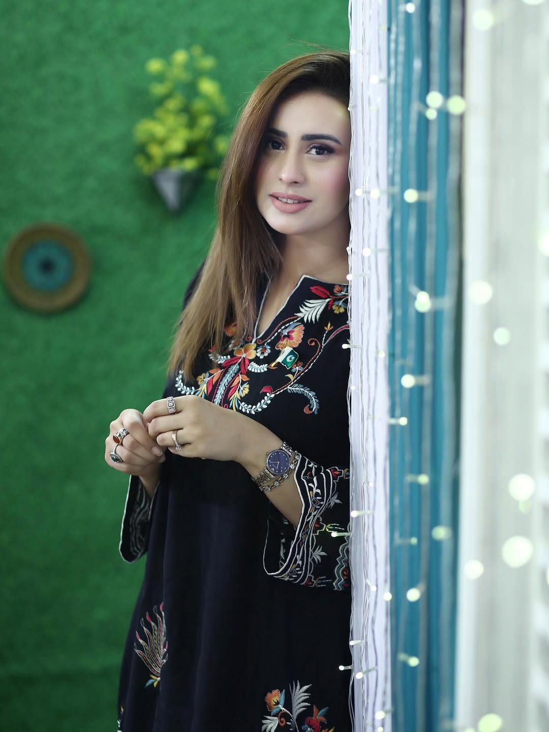 Multi Black embroidered cotton 2-piece shirt and trouser set with premium fabric and elegant design